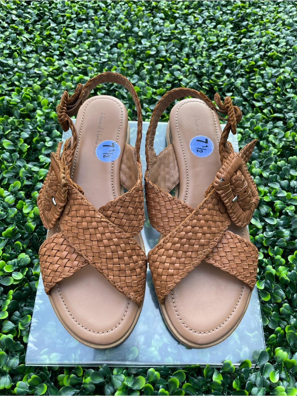 House of Harlow brown Braided Slingback Sandals - Women's Comfort Style. Size7.5